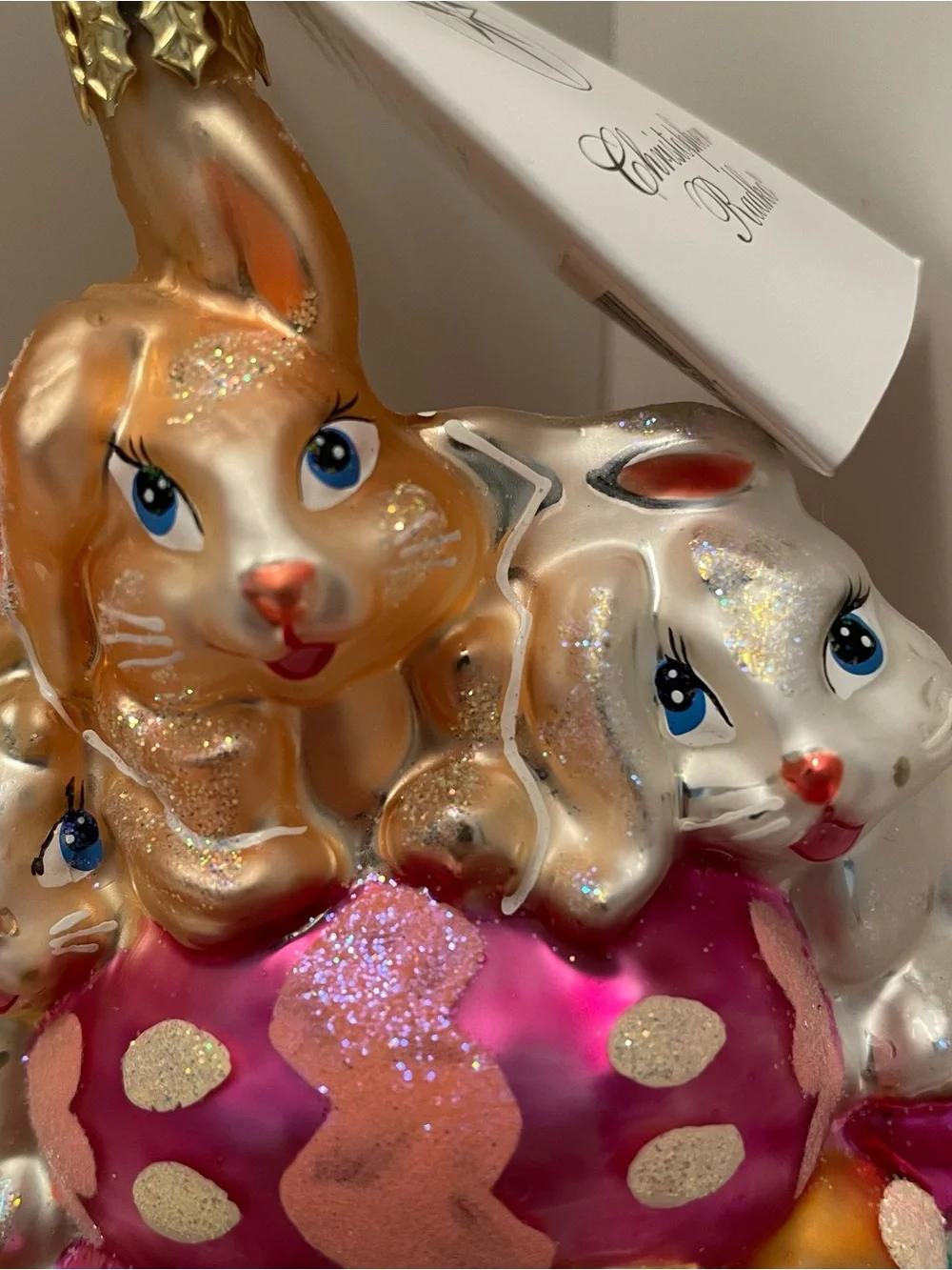 Christopher Radko Easter Ornament Jelly Bean Bunnies Rare Poland